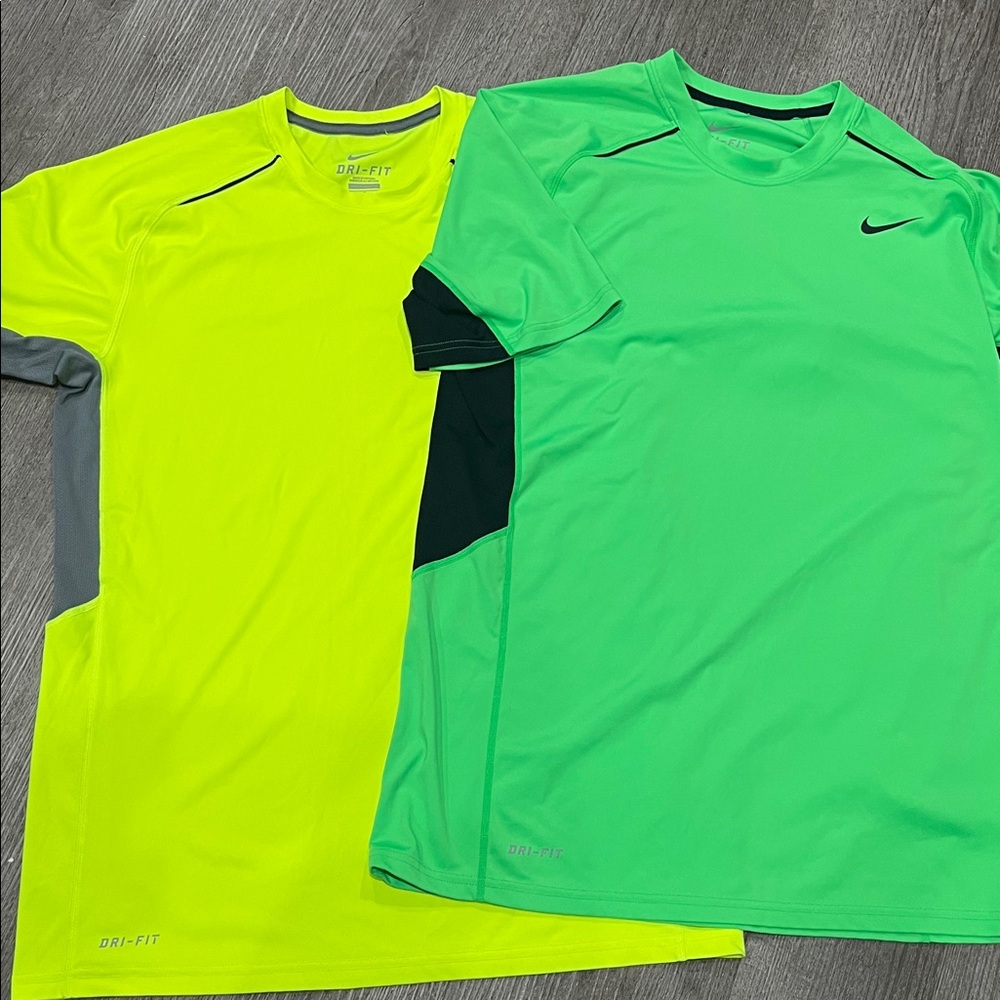 Nike Dri-FIT Bright Green and Yellow Tees